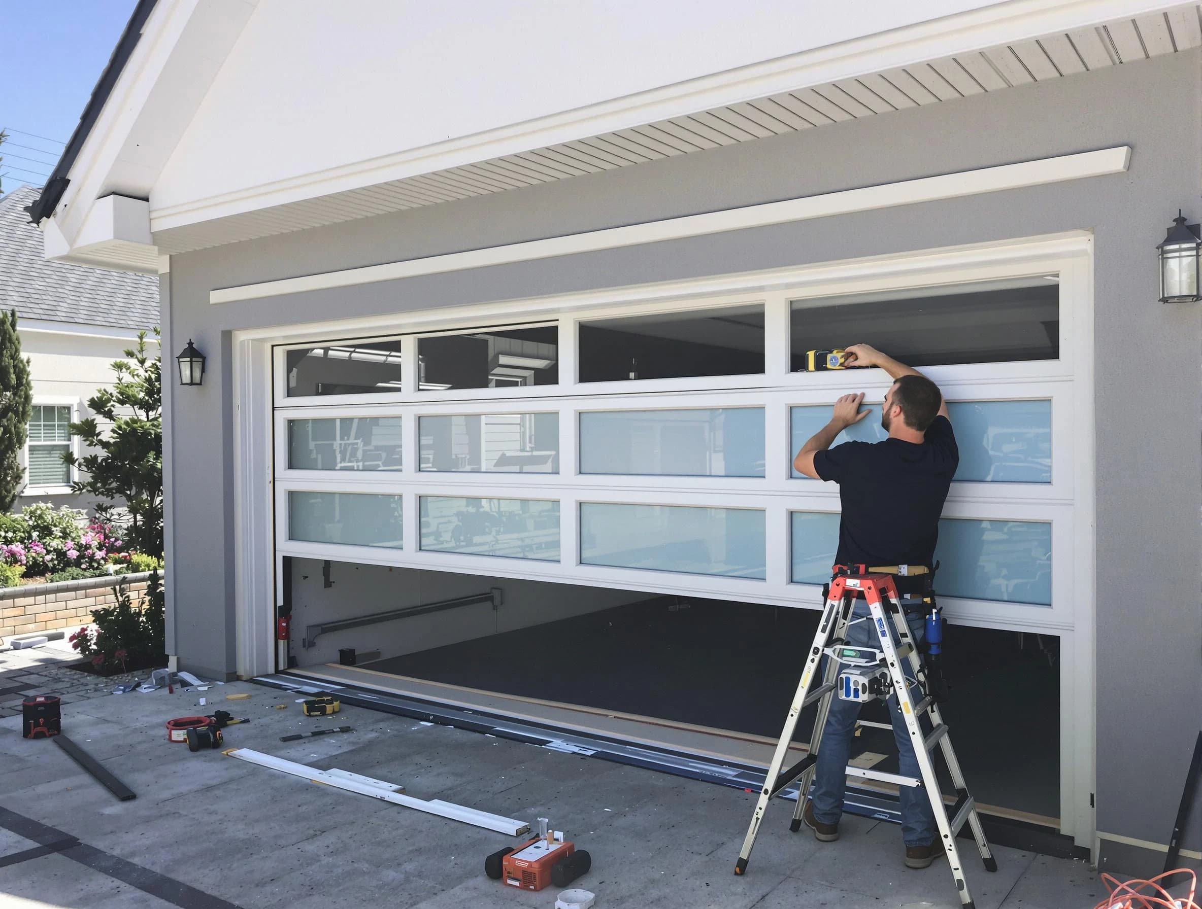 Bessemer Garage Door Repair team performing garage door replacement in Bessemer