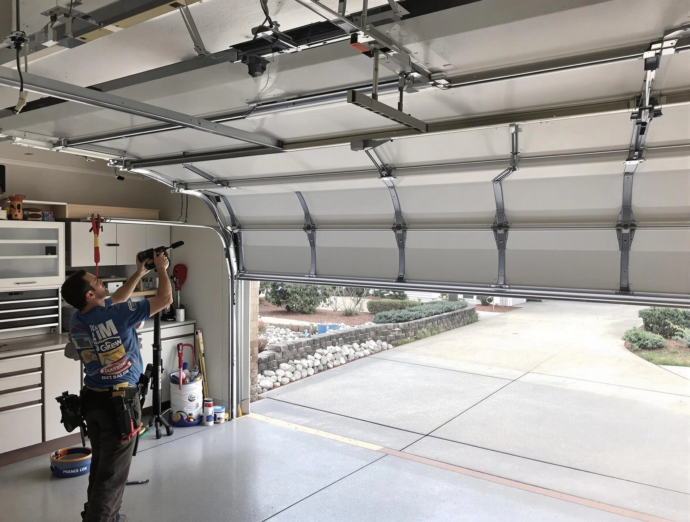 Garage door track repair service by Bessemer Garage Door Repair in Bessemer