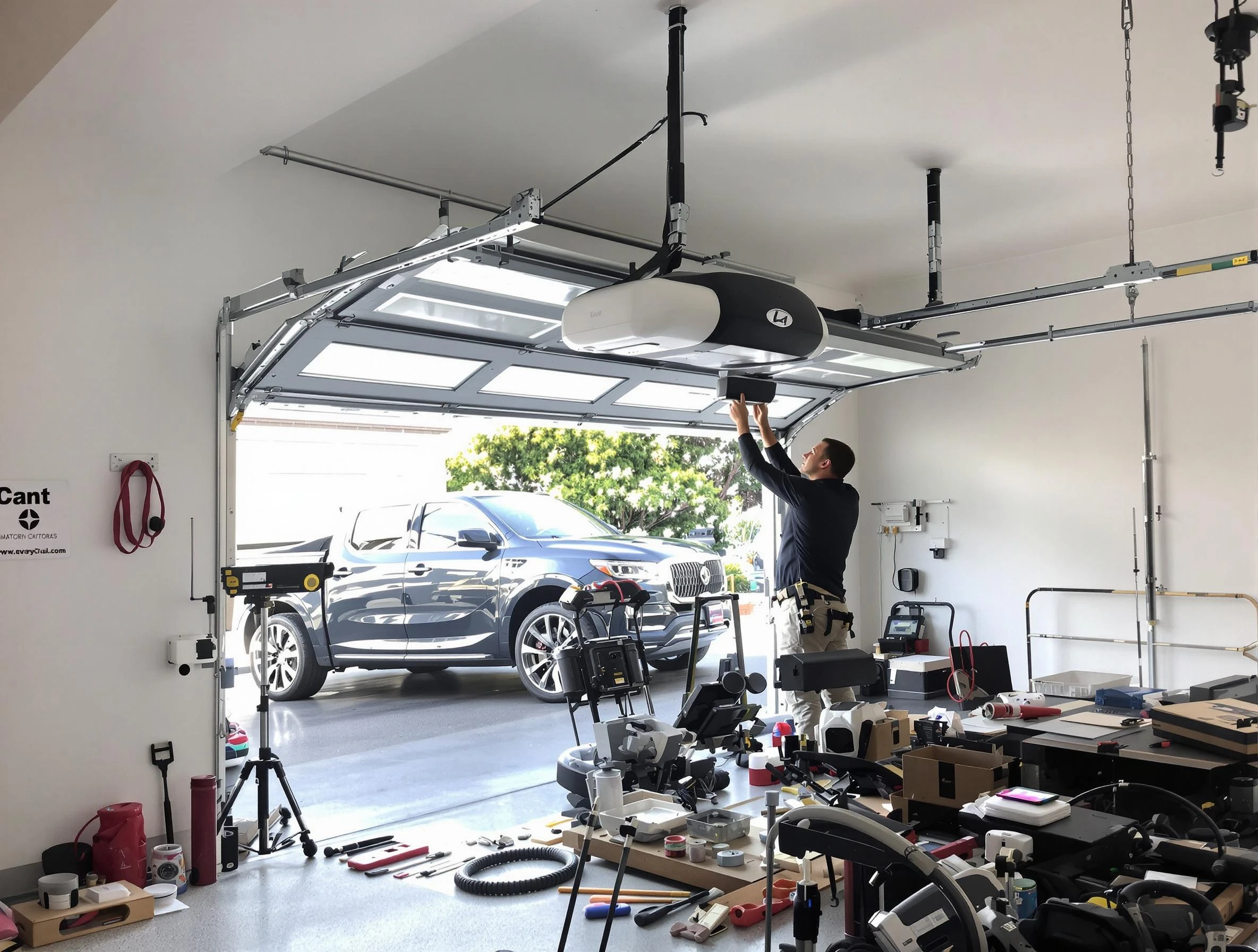 Bessemer Garage Door Repair specialist installing smart garage door opener system in Bessemer home