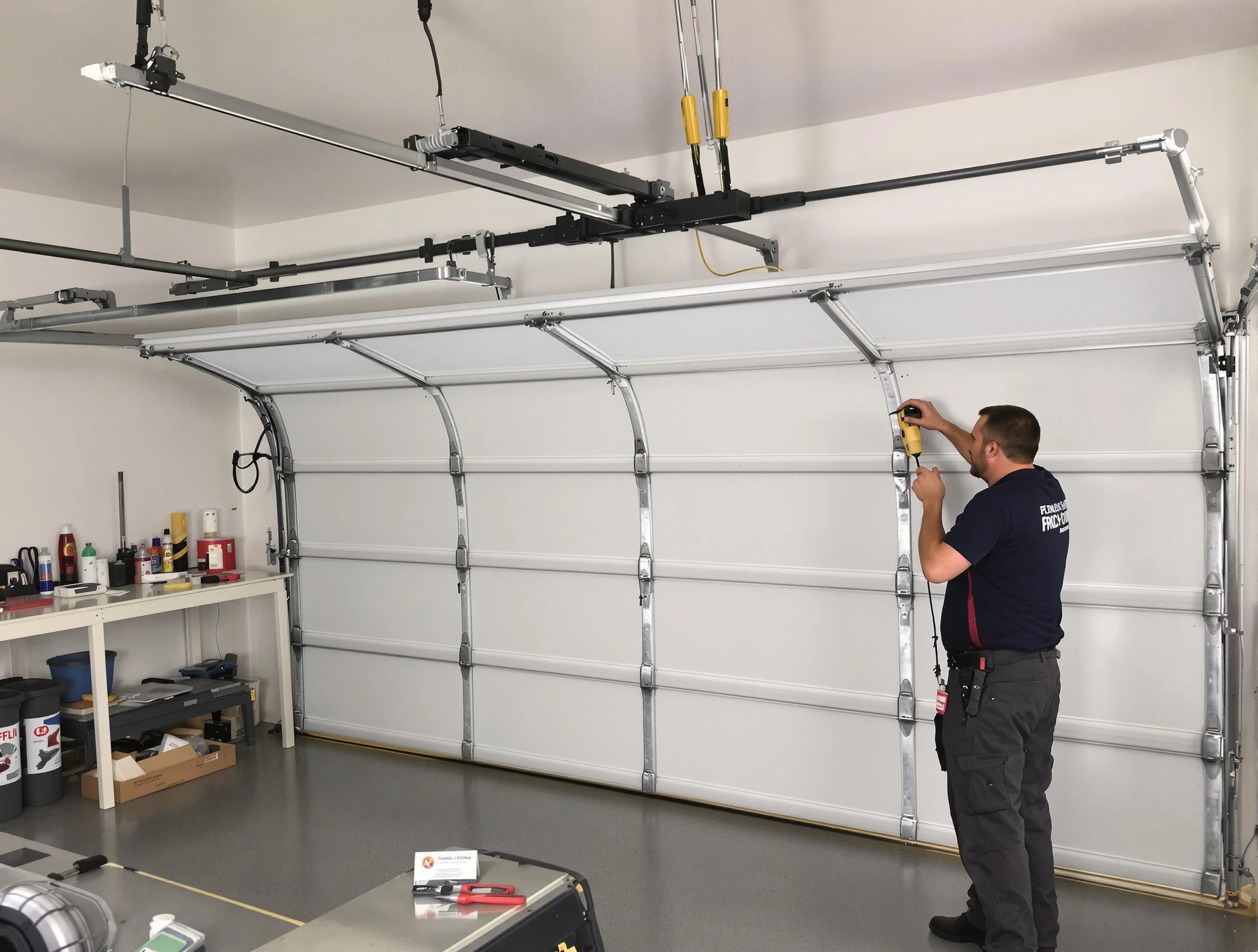 Bessemer Garage Door Repair certified technician performing overhead door system repair in Bessemer