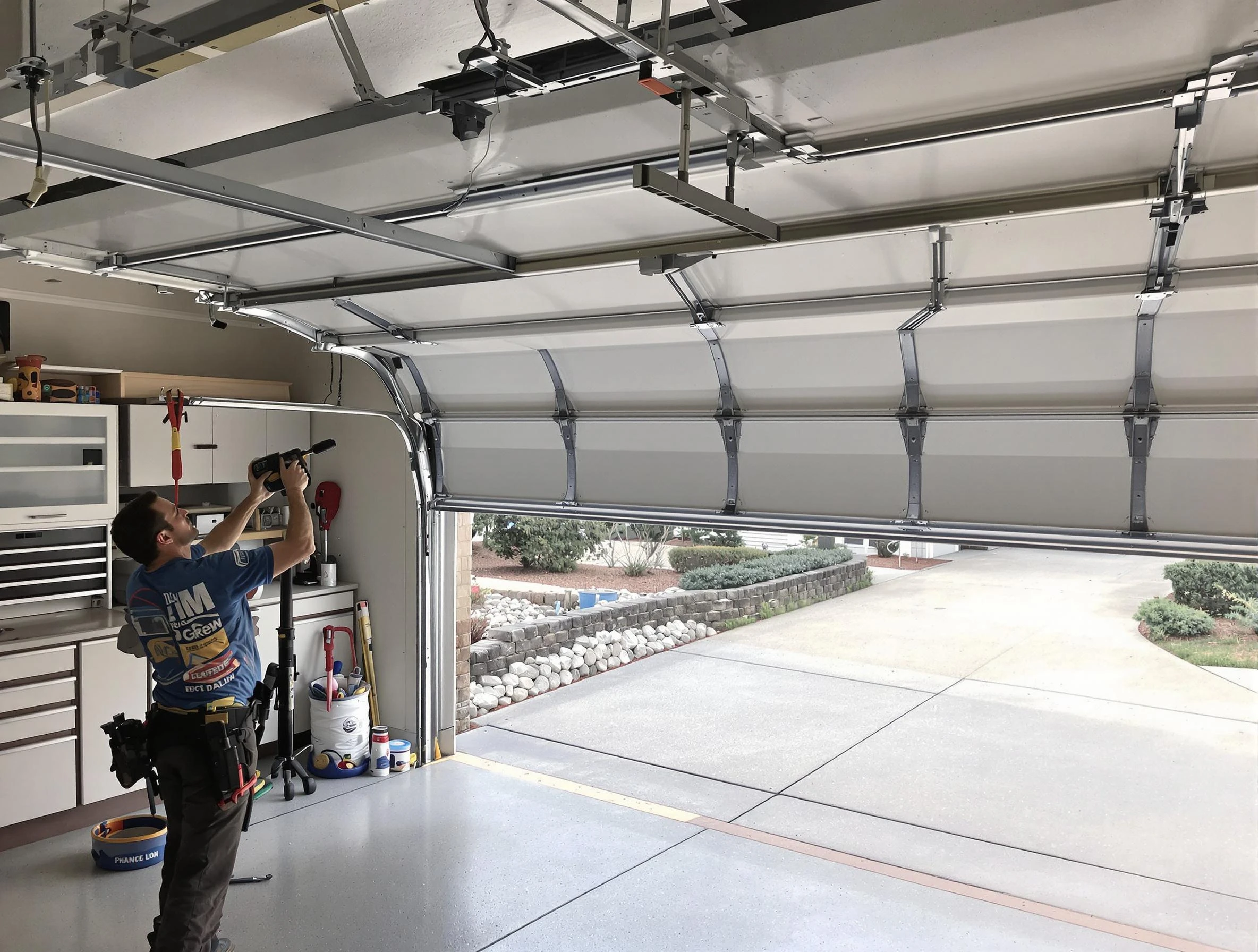 Garage door track repair service by Bessemer Garage Door Repair in Bessemer